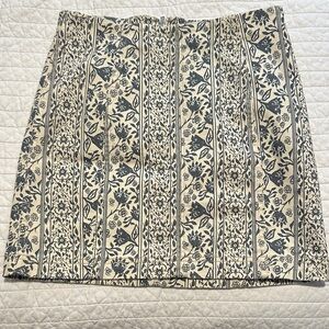Free People Black and White Patterned Mini Skirt